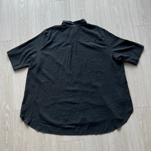 J Crew Airy Gauze Button Up Shirt Womens Size 3X Black Sheer CI257 - Picture 3 of 9